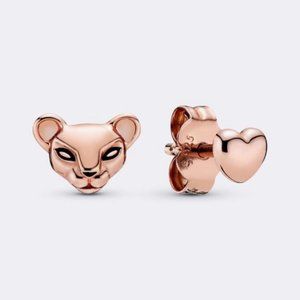 Pandora Lioness &amp Heart Stud Earrings